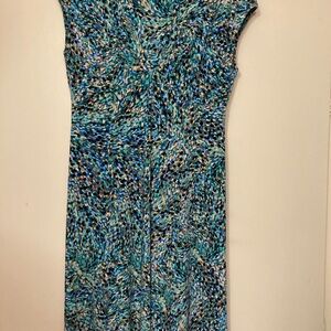 Jones New York Blue and Black Maxi Dress